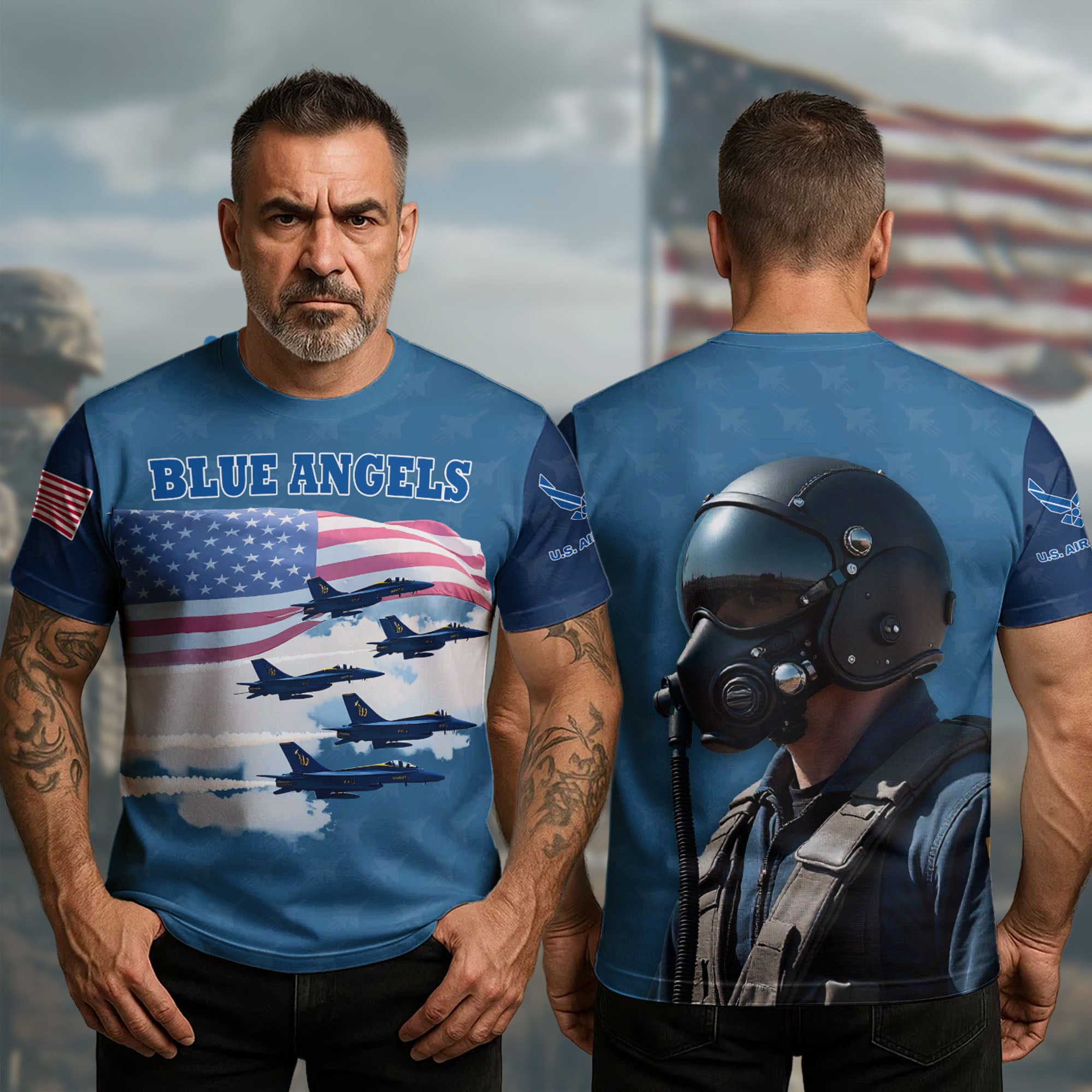 U.S Air Force Veteran T-Shirt Blue Angels Precision In The Sky Best Veteran Apparel Gift Ideas
