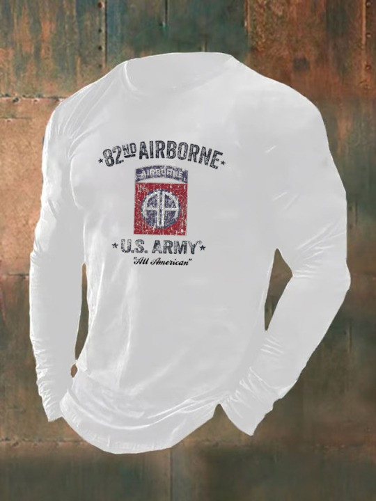 U.S Army Merch Long Sleeve Shirt 82nd Airborne All American Commemorative Veteran Gifts