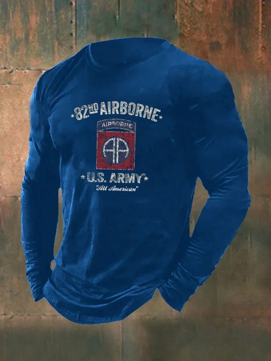 U.S Army Merch Long Sleeve Shirt 82nd Airborne All American Commemorative Veteran Gifts