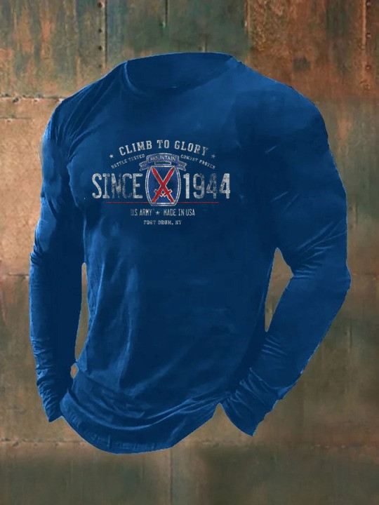 U.S Army Merch Long Sleeve Shirt Climb To Glory Since 1944 Commemorative Veteran Gifts