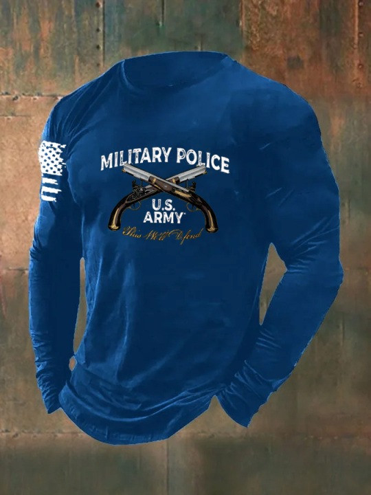 U.S Army Merch Long Sleeve Shirt Military Police Commemorative Veteran Gift Ideas