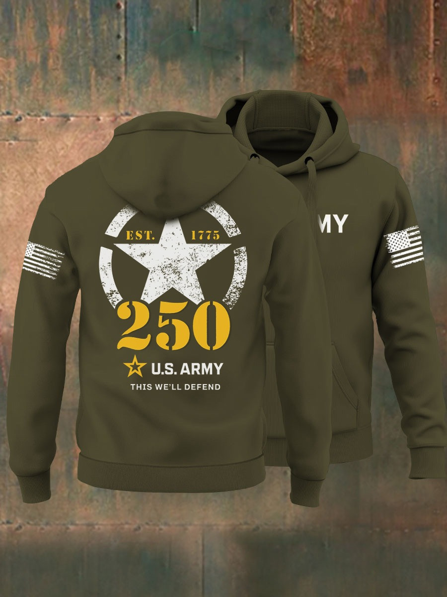 U.S Army Veteran Hoodie 250 Anniversary This We'll Defend Independence Day Gift Ideas