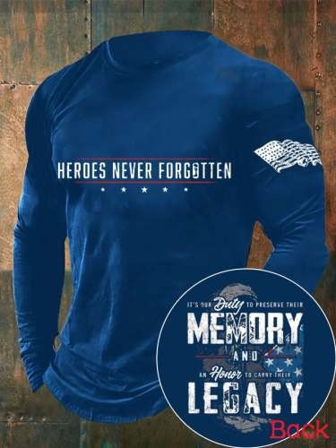 U.S Army Veteran Long Sleeve Shirt Heroes Never Forgotten Merch Tribute Gift Ideas
