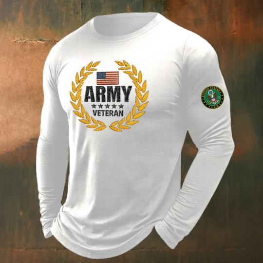 U.S Army Veteran Merch Long Sleeve Shirt Us Army Veteran Proud American Veteran Gift Ideas