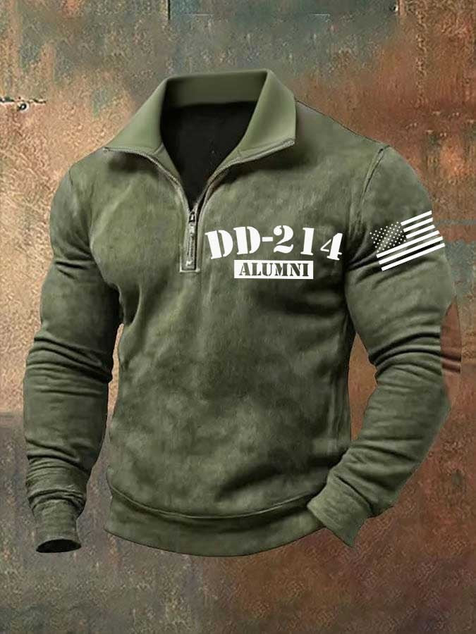 U.S DD-214 Veteran Quarter Zip Sweatshirt DD-214 Alumni Proud DD214 Man Card Shirt