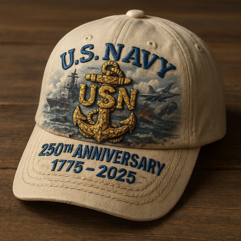 U.S Navy Veteran Hat 250th Anniversary 1775 2025 Military Cap Patriotic Presents