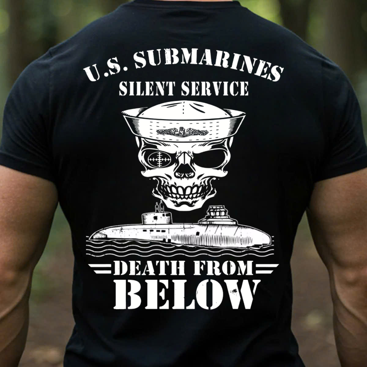 U.S Submarine Silent Service Shirt Submarine Skull Design Gift for Veterans Day