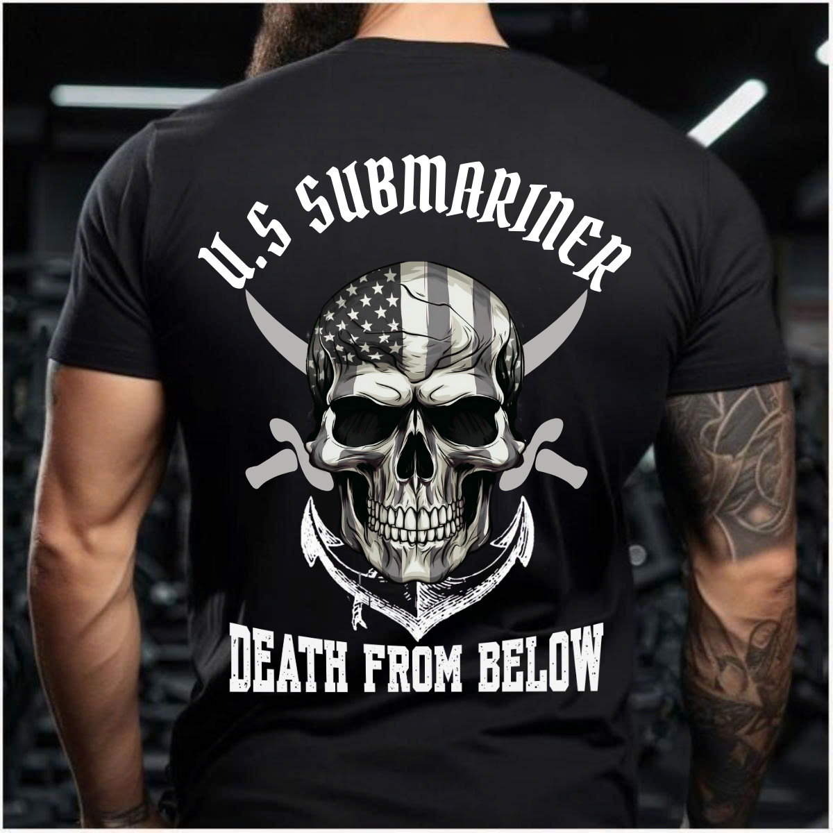 U.S Submariner Veteran T-Shirt Skull Anchor Tee Navy Pride Gift