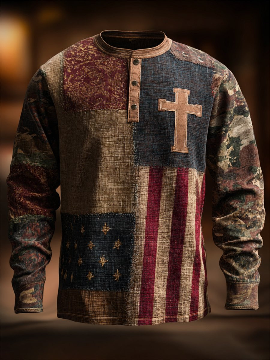 U.S Veteran 250Th Anniversary Button Long Sleeve Faith Over Fear Shirt Retired Veteran Apparel