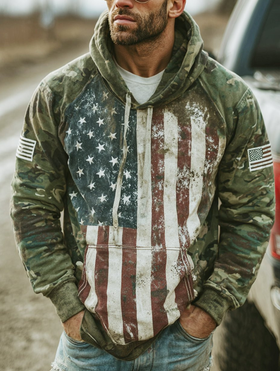 U.S Veteran 250Th Anniversary Camo Hoodie Vintage American Flag Tribute Veteran Merch Gifts