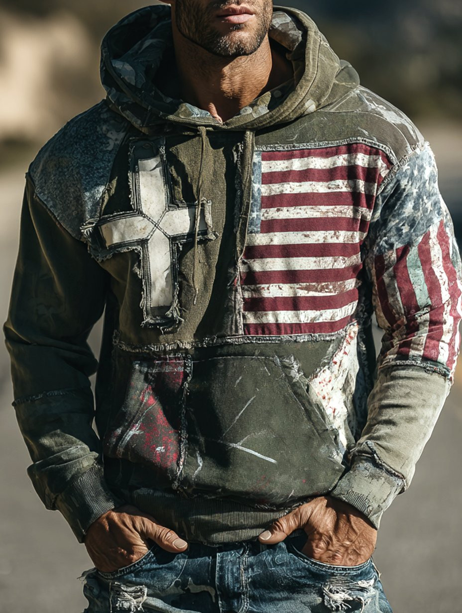 U.S Veteran 250Th Anniversary Hoodie Vintage Faith American Flag Tribute Veteran Merch