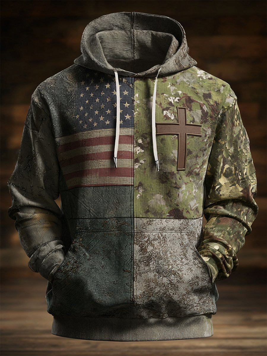 U.S Veteran Button Long Sleeve Faith American Flag Freedom Defender Clothing Gifts For Him