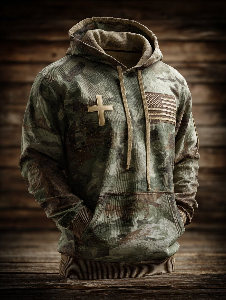 U.S Veteran Hoodie Faith American Flag Military Appreciation Clothing Best Veteran Gifts