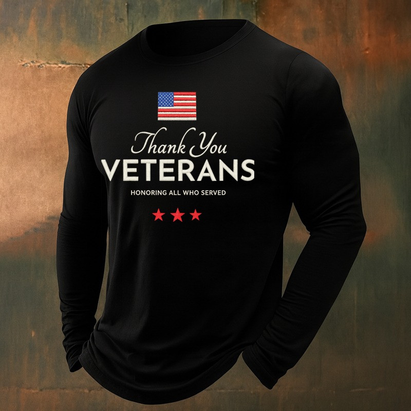 U.S Veteran Merch Long Sleeve Shirt Honoring All Who Served Proud Veteran Gift Ideas