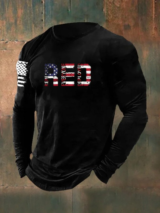 U.S Veteran Merch Long Sleeve Shirt Remember Everyone Deployed Best Veteran Idea Gifts