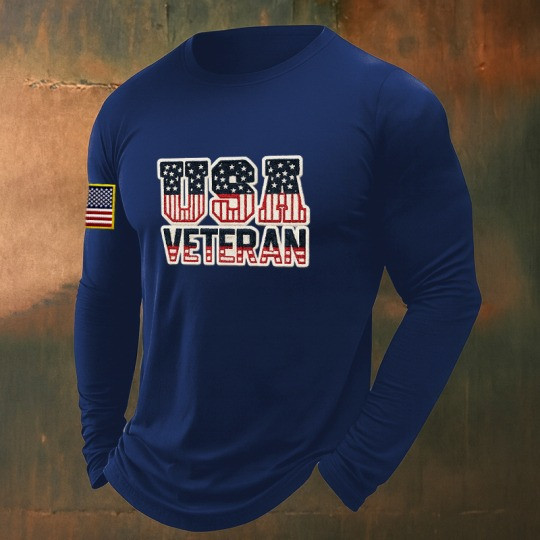 U.S Veteran Merch Long Sleeve Shirt USA Veteran Best Tribute Veteran Gift Merch