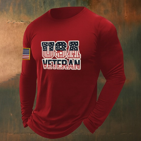 U.S Veteran Merch Long Sleeve Shirt USA Veteran Best Tribute Veteran Gift Merch