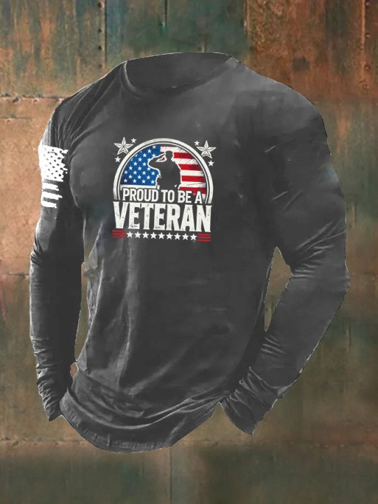 U.S Veteran Proud To Be A Veteran Long Sleeve Shirt American Flag Merch Best Patriotic Gifts