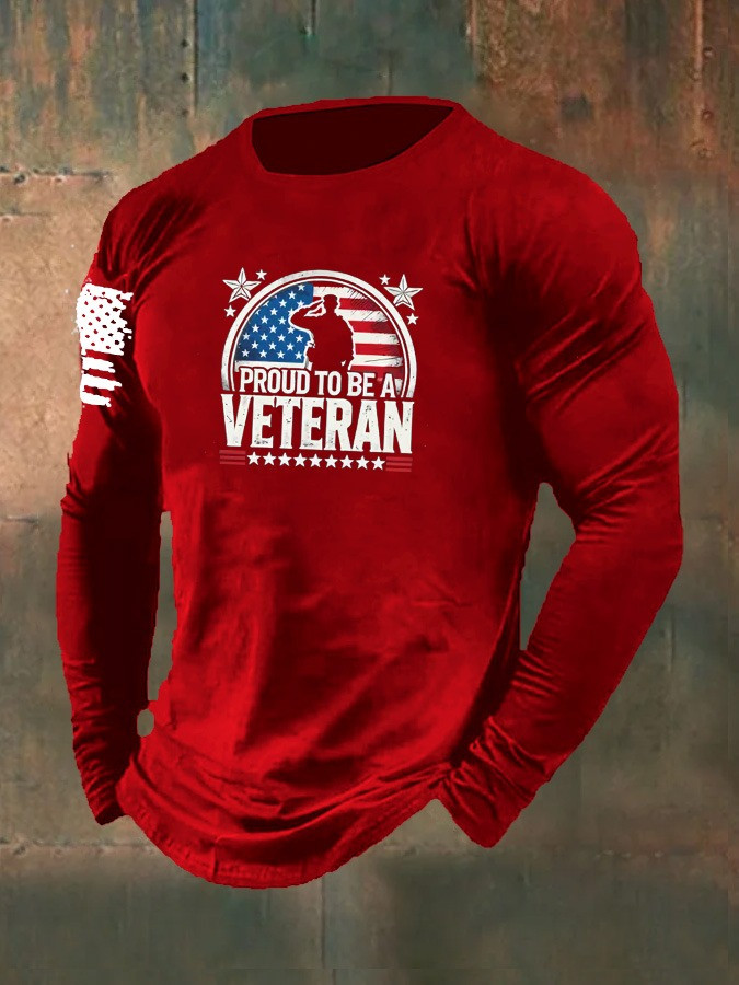 U.S Veteran Proud To Be A Veteran Long Sleeve Shirt American Flag Merch Best Patriotic Gifts