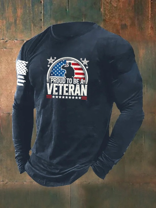 U.S Veteran Proud To Be A Veteran Long Sleeve Shirt American Flag Merch Best Patriotic Gifts