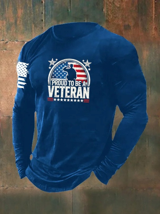U.S Veteran Proud To Be A Veteran Long Sleeve Shirt American Flag Merch Best Patriotic Gifts