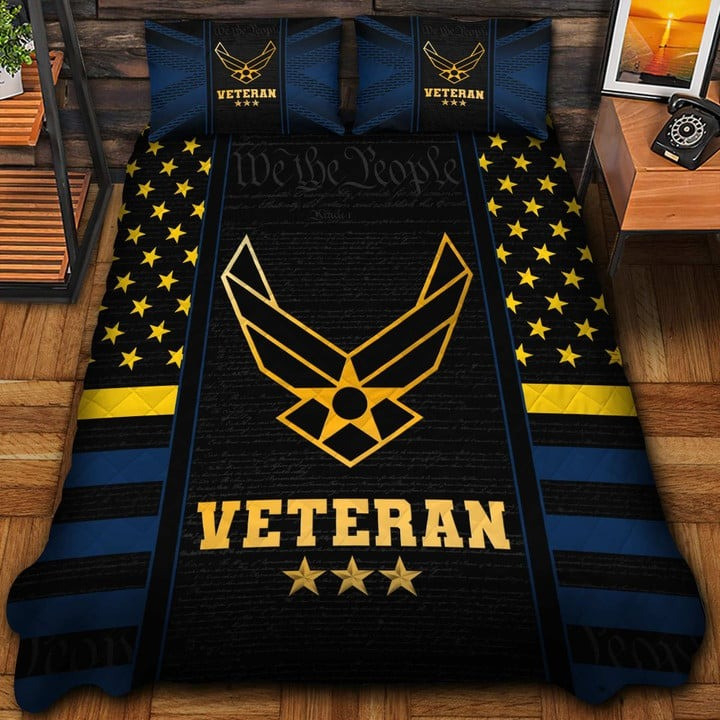 U.S Veteran Quilted Bedding Set Duvet Cover Bedspread We The People Best Veteran Gifts