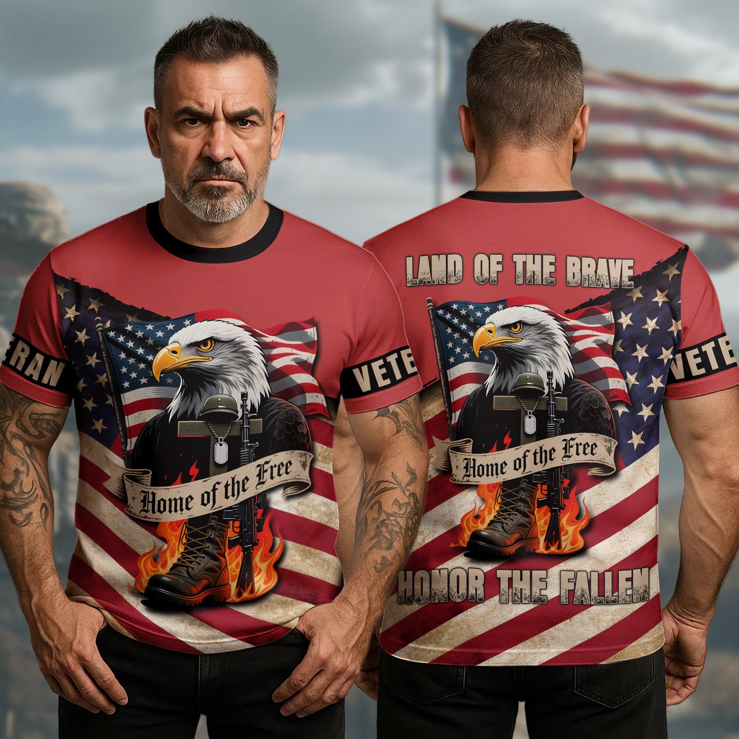 U.S Veteran T-Shirt Home Of the Free Honor The Fallen Military Honor Veteran Apparel