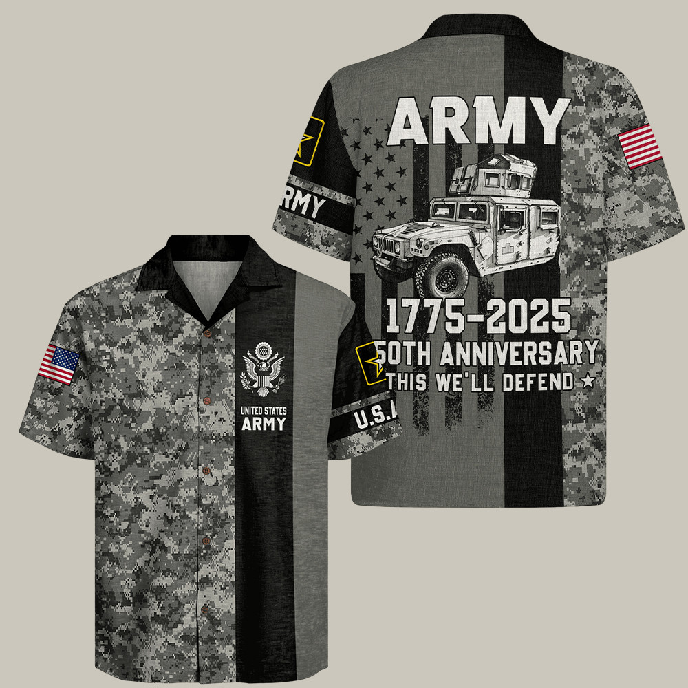 U.S. Army 250Th Anniversary 1775 2025 Hawaiian Shirt This We'll Defend Patriotic Gifts