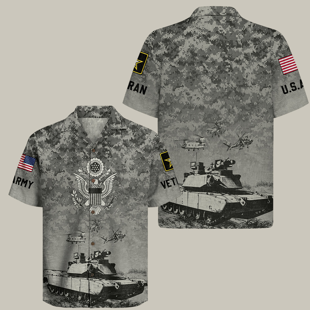 U.S. Army 250Th Anniversary Camo Hawaiian Shirt Army Soldier Shirt Gifts For Military