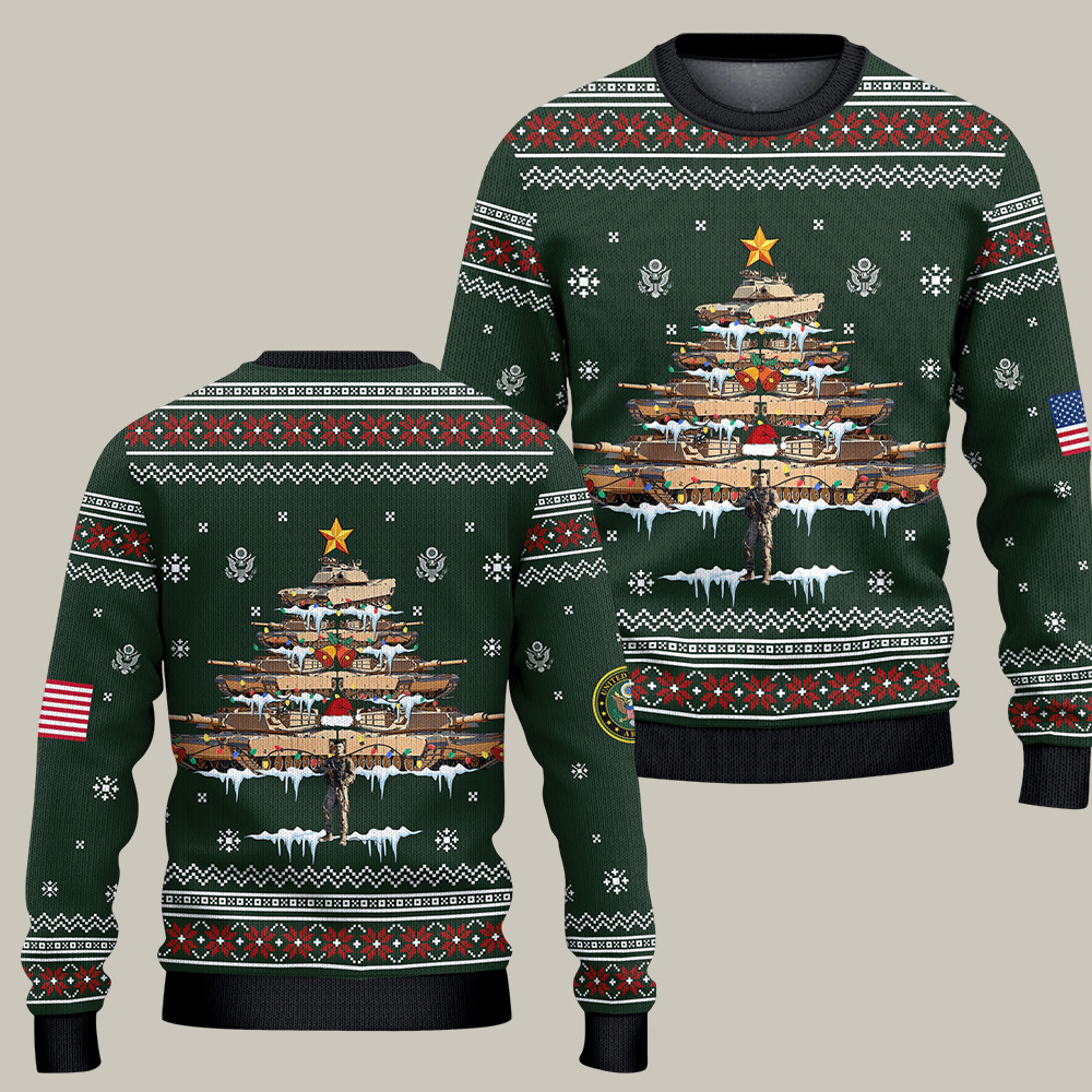 U.S. Army 250th Anniversary Christmas Ugly Sweater US Army Merch Gifts For Veterans
