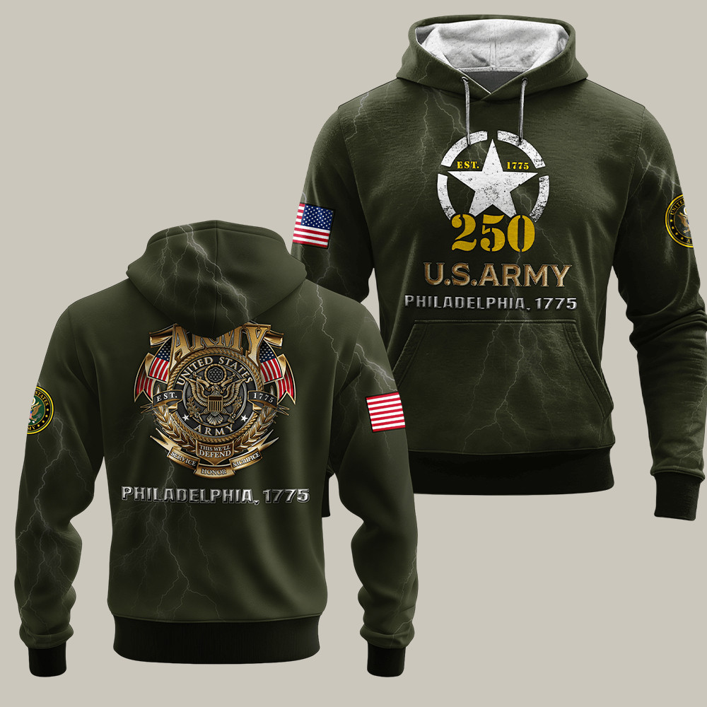 U.S. Army 250Th Anniversary Est 1775 Hoodie Philadelphia Gift For Father