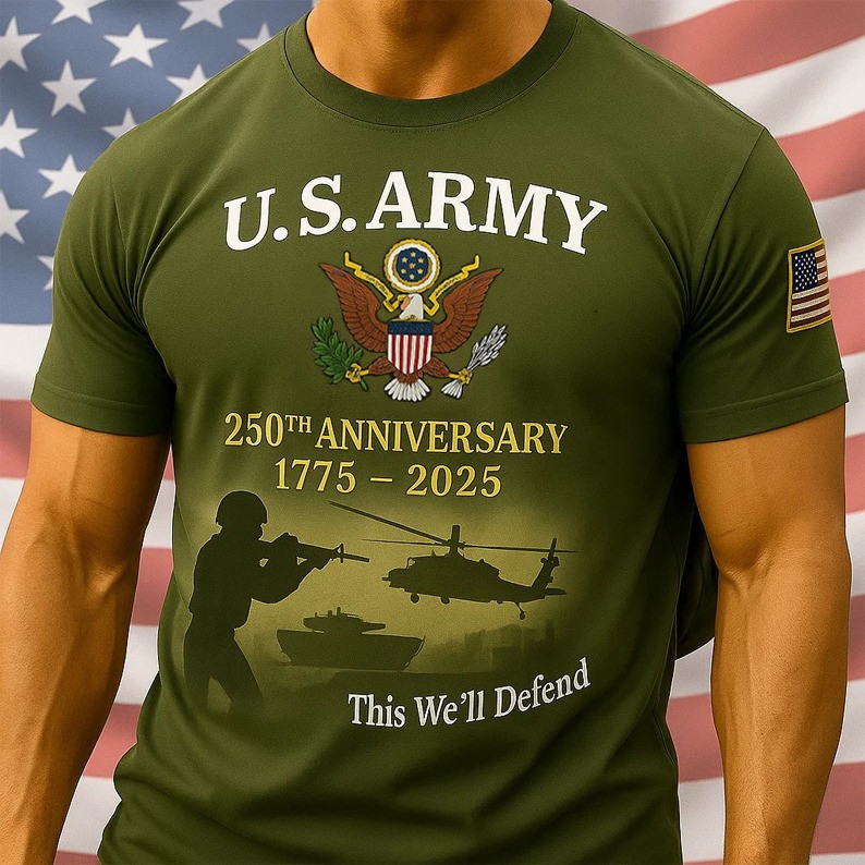 U.S. Army 250th Anniversary T-shirt Gift For Patriotic, Military, Proud Military Navy