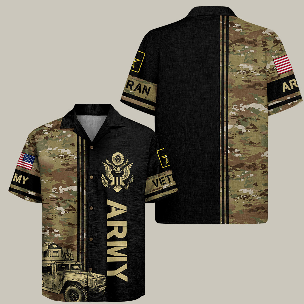 U.S. Army 250Th Birthday Camo Hawaiian Shirt Proud Army Veteran Gifts For Soldiers