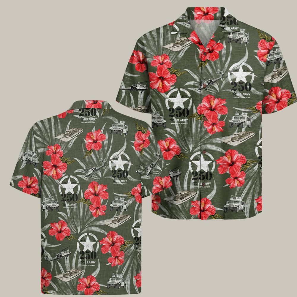 U.S. Army 250Th Year Of Service Hawaiian Shirt Military Appreciation Army Gifts For Him