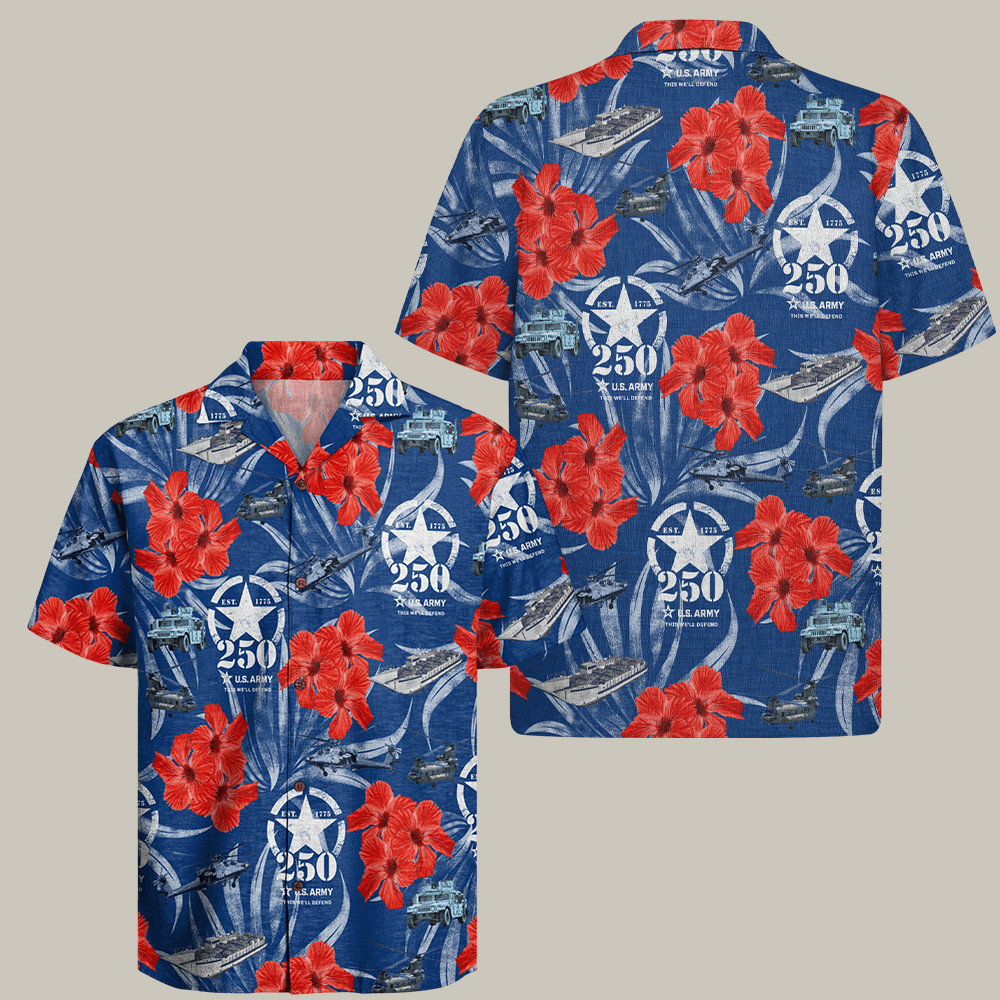 U.S. Army 250Th Year Of Service Hawaiian Shirt Served With Honor Army Retirement Gifts