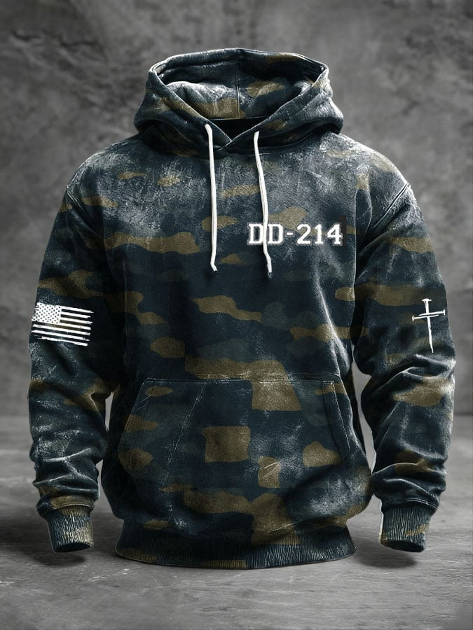 U.S. DD-214 Veteran Camo Hoodie DD-214 Faith In Jesus Veteran Appreciation DD214 Clothing