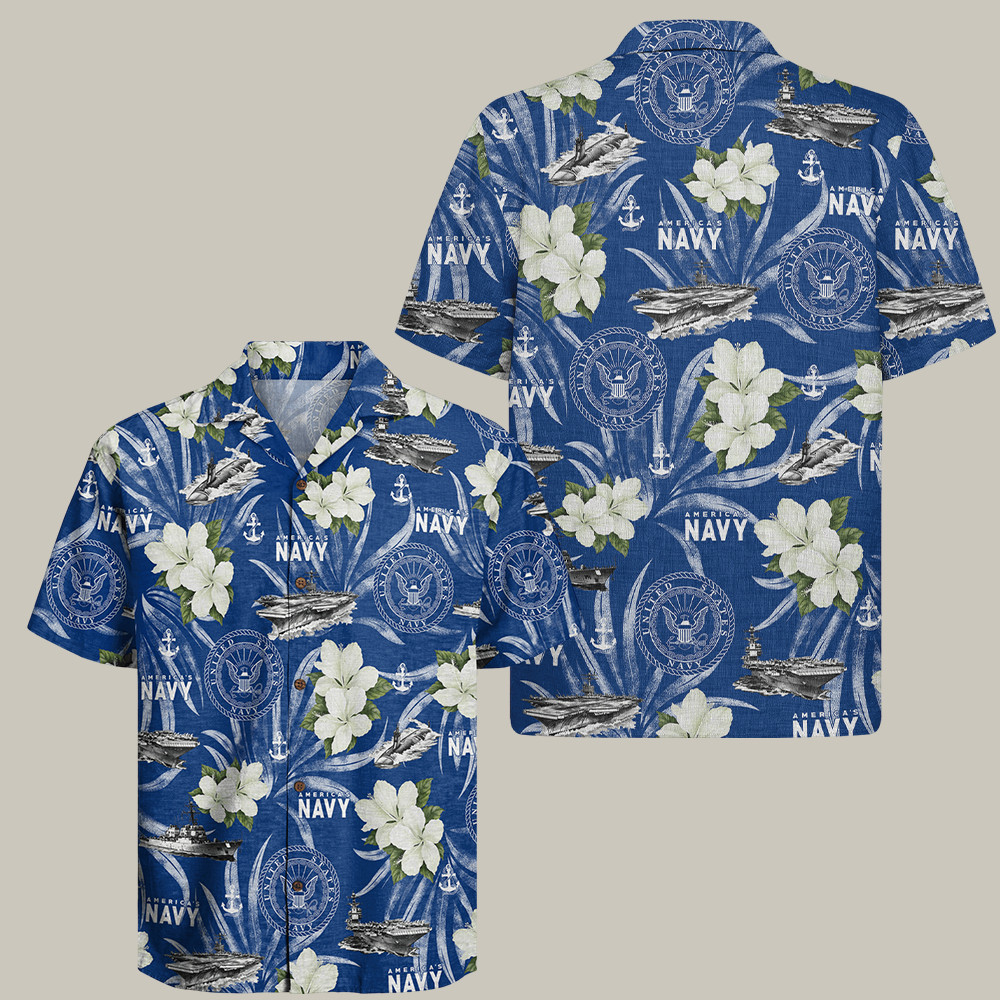 U.S. Navy 250Th Anniversary Hawaiian Shirt Forged By The Sea Gifts For Navy Officers