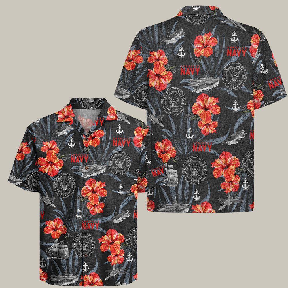 U.S. Navy 250Th Anniversary Hawaiian Shirt Honor Courage Commitment Us Navy Gifts