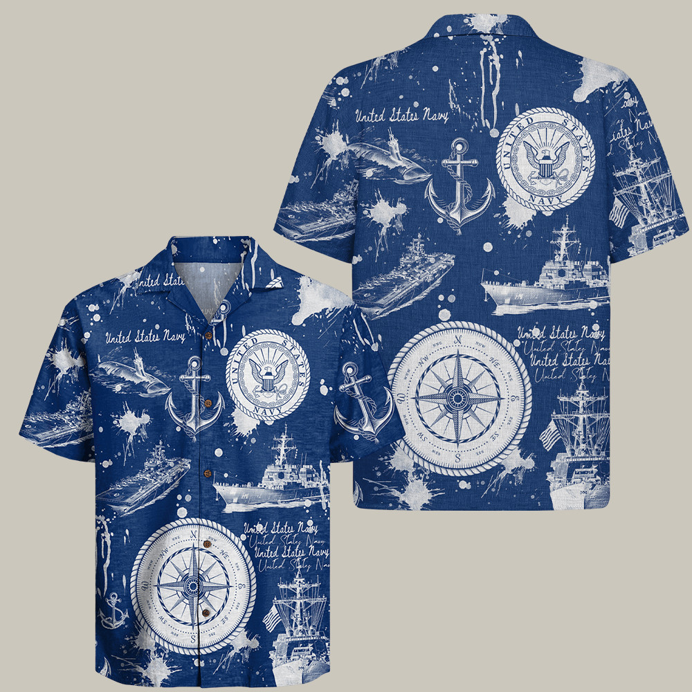 U.S. Navy 250Th Birthday Hawaiian Shirt Anchors Aweigh Unique Gifts For Navy Veterans