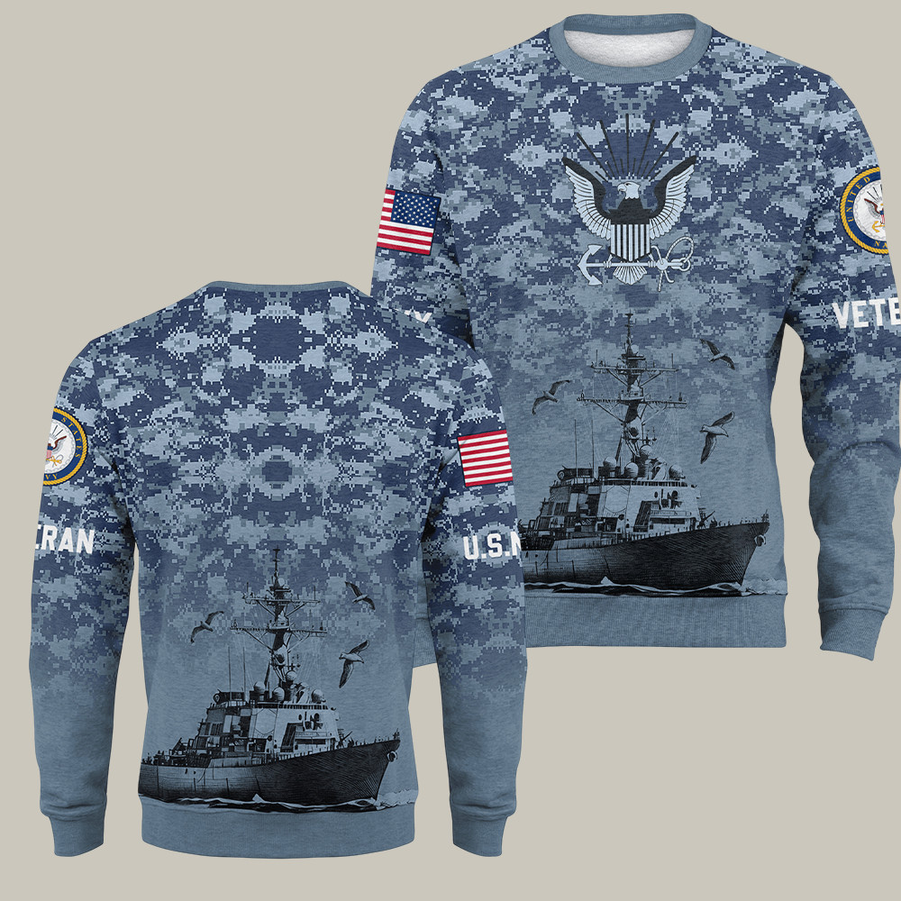 U.S. Navy 250th Birthday Sweatshirt Navy Veteran Patriotic Apparel Navy Gifts For Him