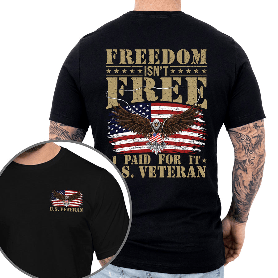 U.S. Veteran Freedom Shirt Patriotic American Eagle Veteran T-Shirt Gift for Patriots