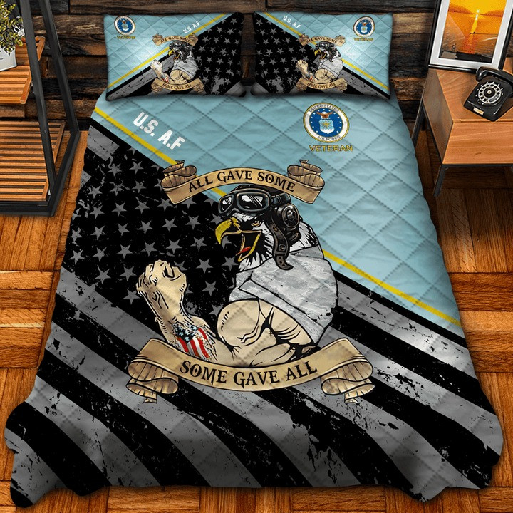 U.S.A.F Veteran Quilted Bedding Set Duvet Cover Bedspread Some Gave All Military Gift Ideas