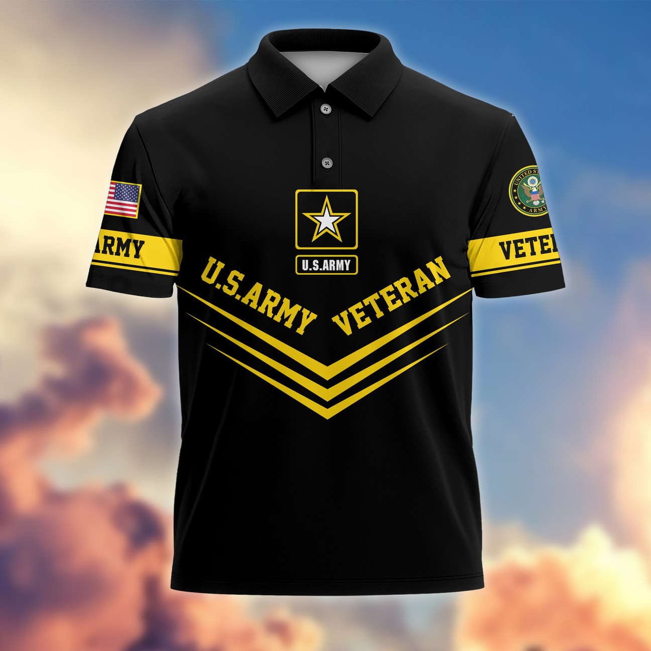 U.S.Army Veteran Polo Shirt Premium Patriotic Gift for Memorial & Veterans Day