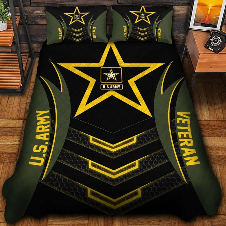 U.S.Army Veteran Quilted Bedding Set Duvet Cover Bedspread Army Veteran Gift Ideas