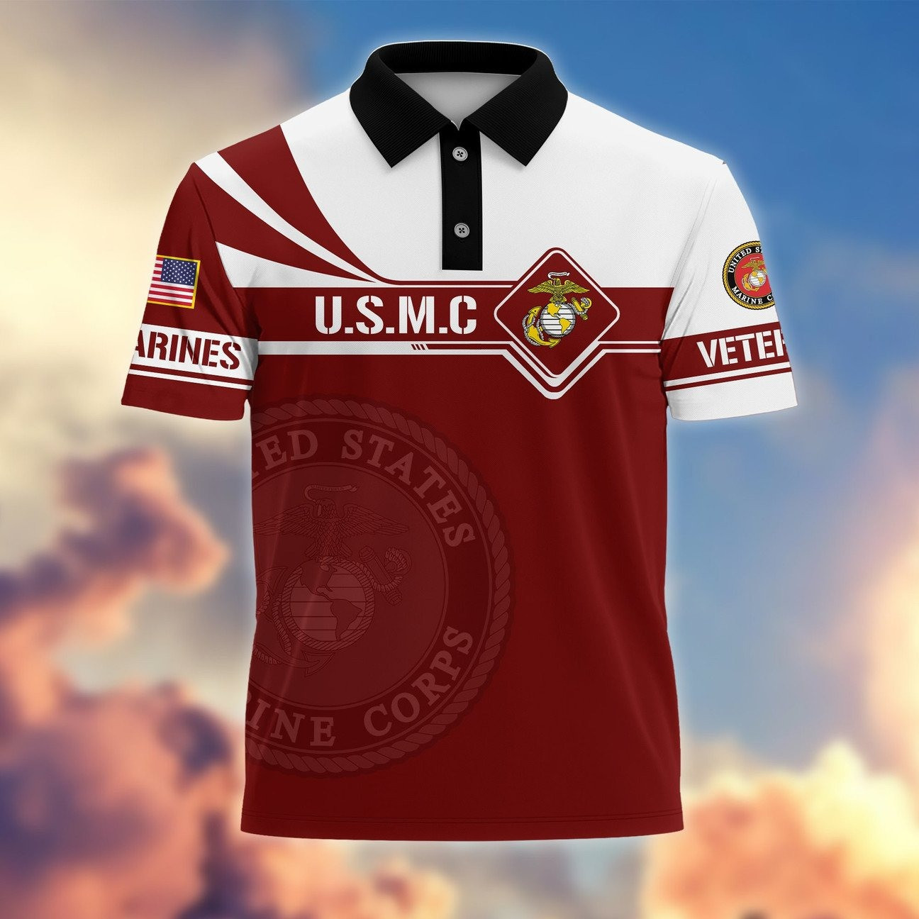 U.S.M.C Marines Polo Shirt Perfect Gift For Dad and Husband and Friends on Veterans Day