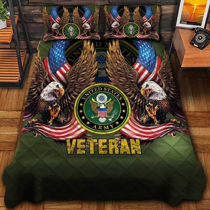 U.S.Marine Veteran Quilted Bedding Set Duvet Cover Bedspread Military Gifts