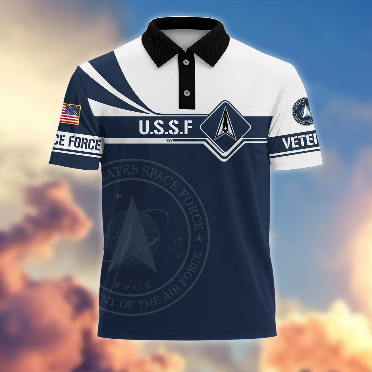 U.S.S.F Space Force Army Polo Shirt Perfect Gift For Dad and Husband and Friends on Veterans Day
