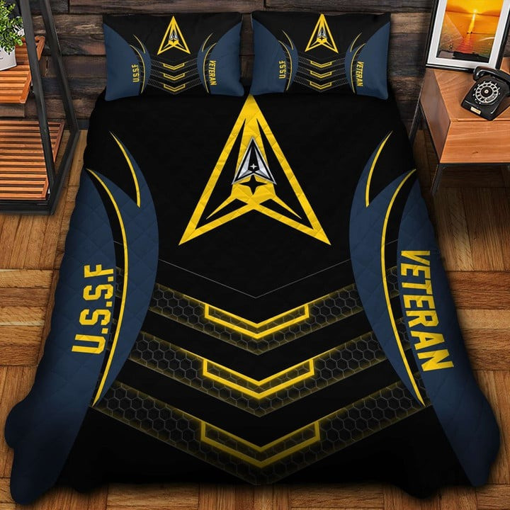 U.S.S.F Veteran Quilted Bedding Set Duvet Cover Bedspread Veteran Day Gift Ideas