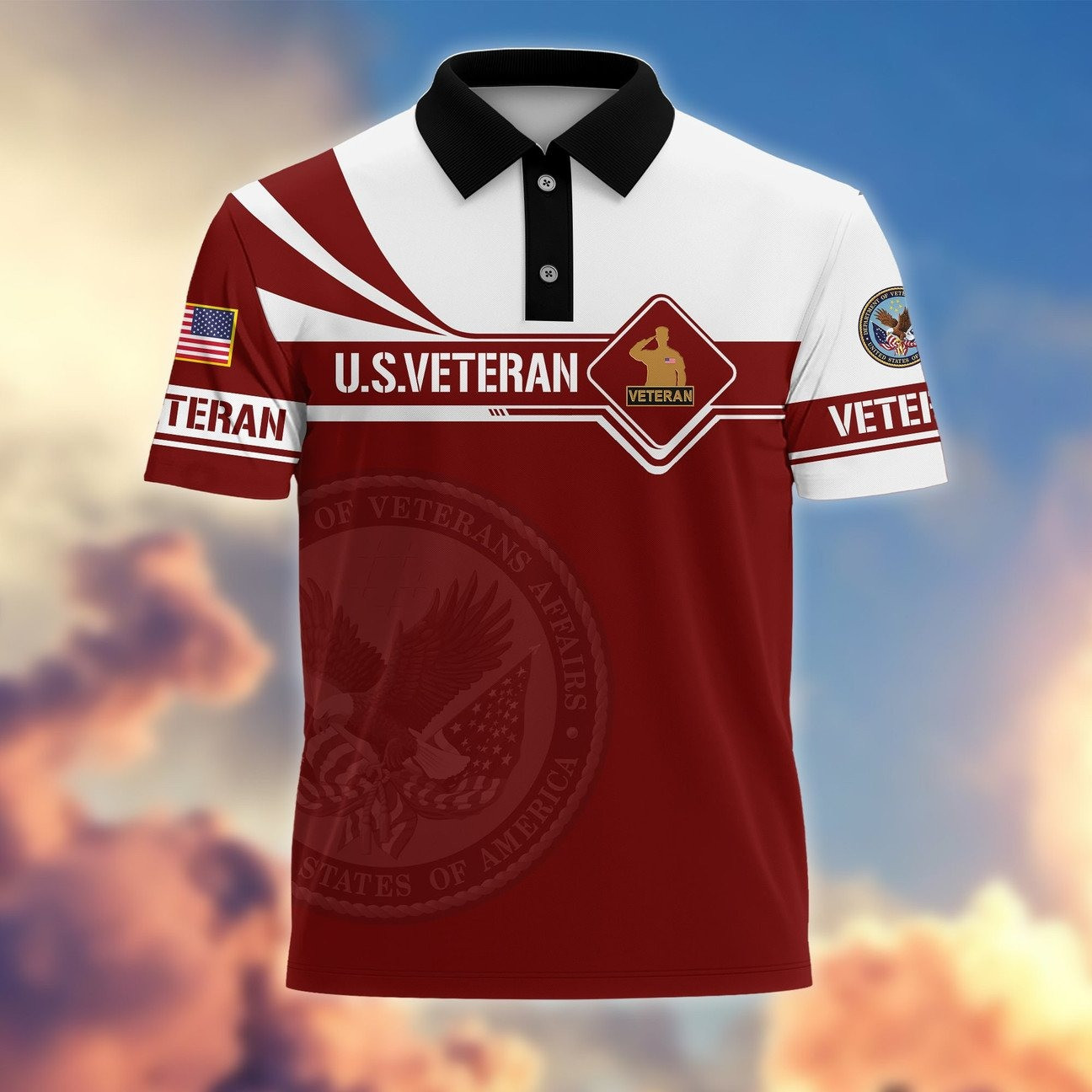 U.S.Veteran Army Polo Shirt Perfect Gift For Dad and Husband and Friends on Veterans Day