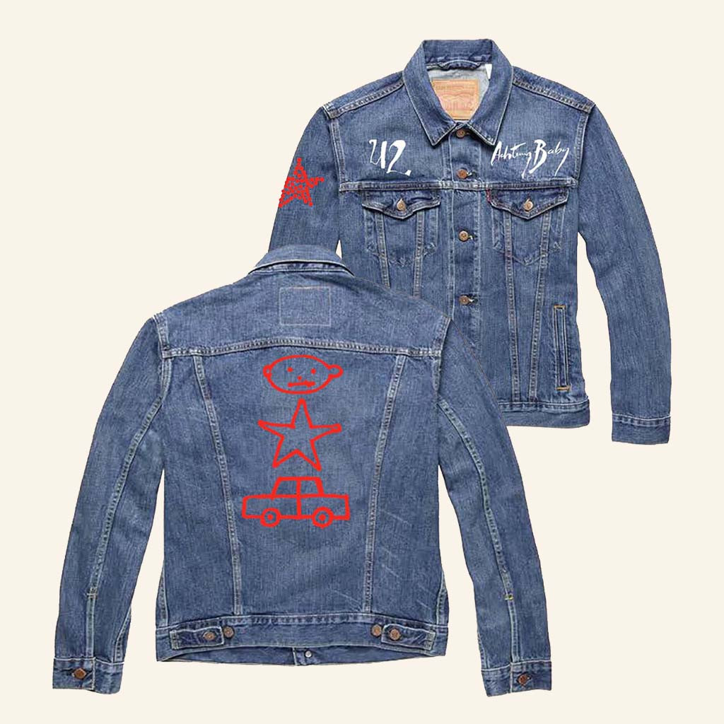 U2 Merch Achtung Baby Denim Jacket Fan Clothes Gift Ideas For Girlfriend U2 Merch Achtung Baby Denim Jacket Fan Clothes Gift Ideas For Girlfriend